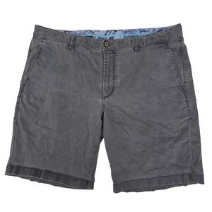 Tommy Bahama Boracay Chino Shorts Mens 40 Gray Stretch Cotton Tencel Resort Wear
